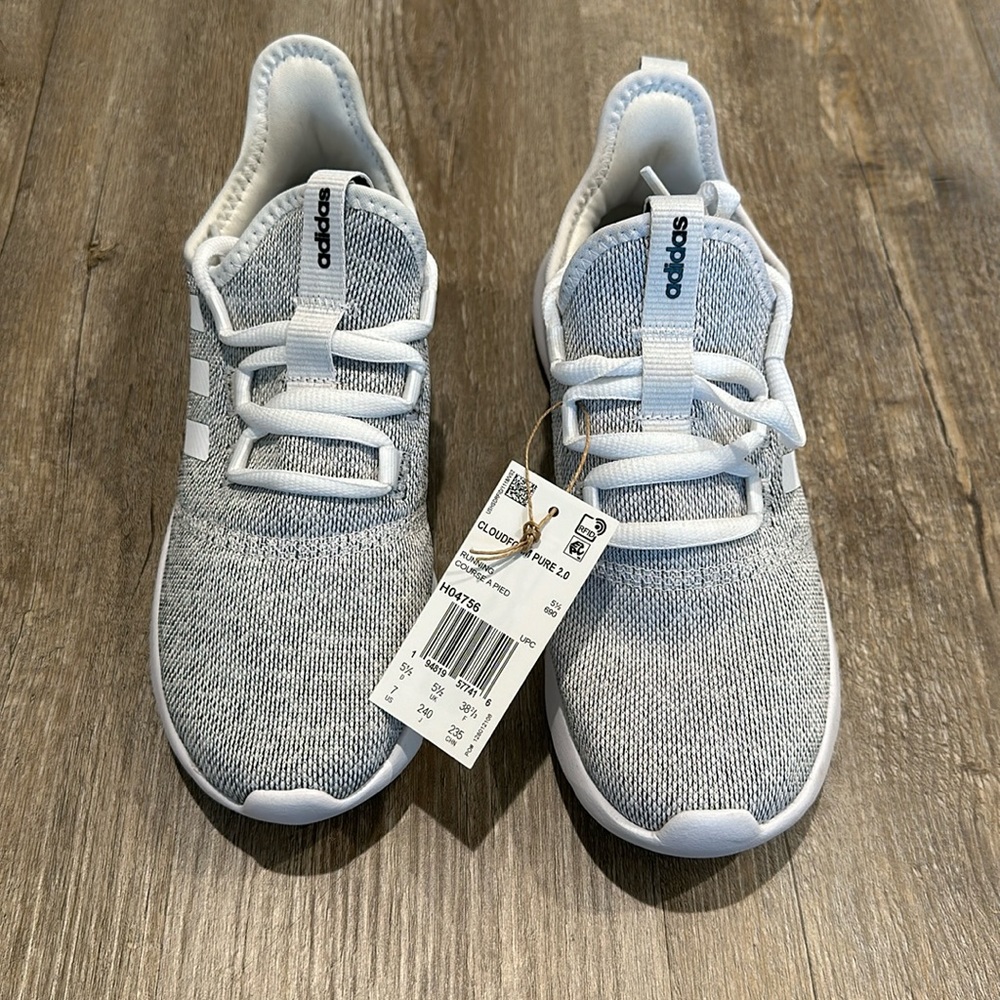 Adidas Women’s Cloudfoam Pure 2.0 Walking Shoes, Grey/White, Women’s Size 7